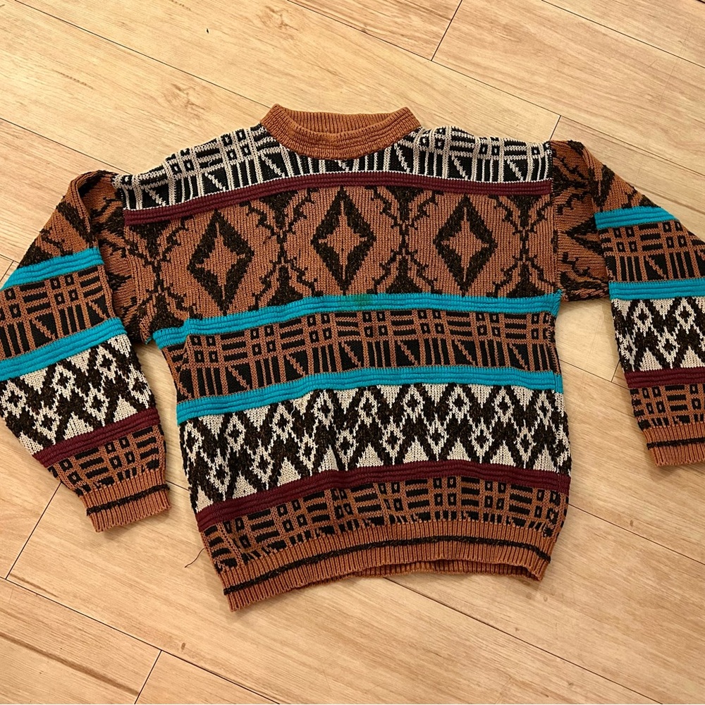 Vintage 1980s Tony Lambert Bulky Sweater Unisex Large Made In USA
